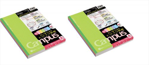 Kokuyo Campus Pre-Dotted Notebook - Semi B5 ack of 5 Colors 2 Set New From Japan