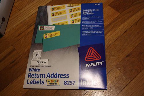 20 Sheets 600 Avery Return White Address Labels 8257 NEW