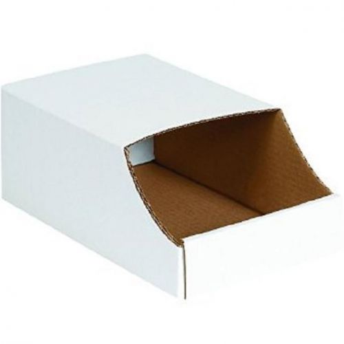 Corrugated Cardboard Stackable Bin Boxes 8&#034; x 12&#034; x 4 1/2&#034; (Bundle of 50)
