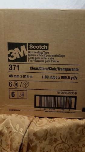 Scotch 3M box sealing packaging tape 1 7/8 x 999 yds. Clear 371 48mm x 914m case