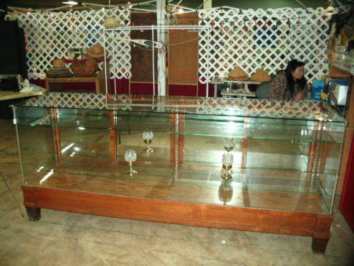 Antique wood and glass display case