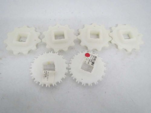 Lot 6 intralox assorted acetal square bore 25mm single row sprocket b376536 for sale
