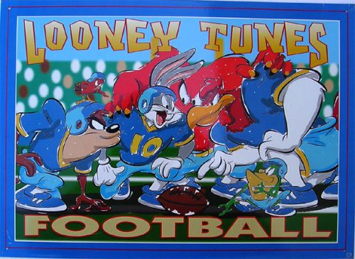 Looney tunes football sports cartoon classic metal sign for sale
