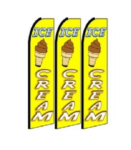 Icecreme King Size Polyester Swooper Flag Banner  Pk of 3
