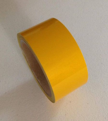 2&#034; x 30&#039; Roll Hazard Reflective Warning High Visibility Safety Tape Solid Yellow