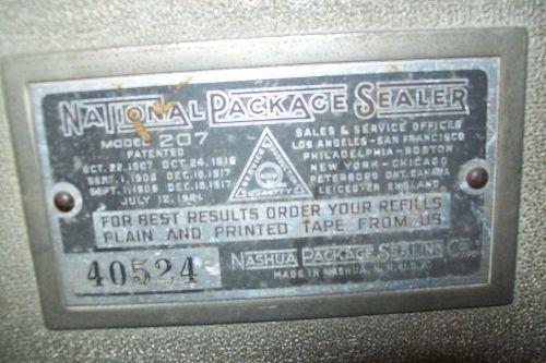 Vintage Package Sealer-1907 model 207