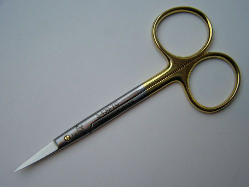 TC Iris Scissors 4.5&#034; CURVED Carbide Inserts GERMAN STAINLESS CE Dental Surgical