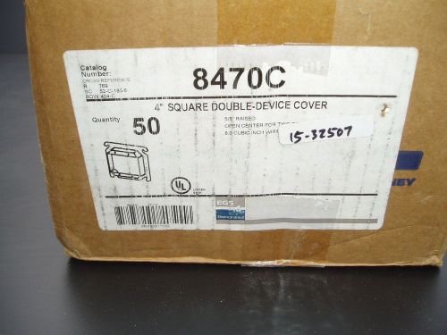 50 pcs egs 8470c 4&#034; square double device box 2 gang mud ring cover 5/8&#034; raised for sale