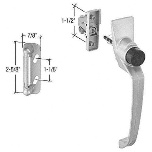CRL Gray Storm and Screen Door Push Button Latch with 1-1/2&#034; Screw Holes