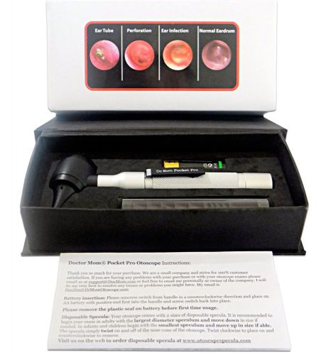 NEW 4th Generation Dr Mom LED POCKET Otoscope with Protective Foam Lined Case