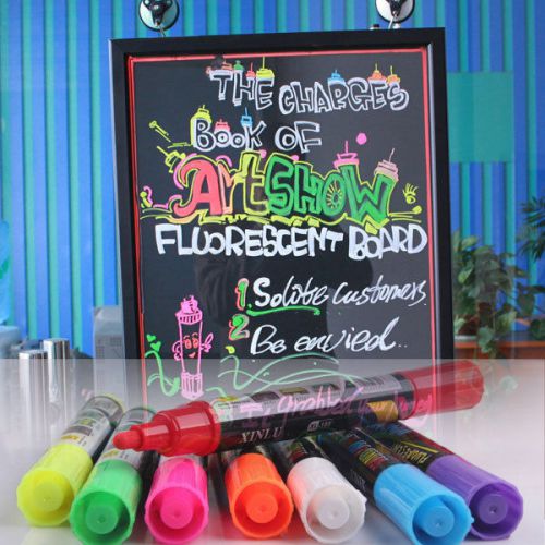 8pcs/lot Highlighter Fluorescent Liquid Chalk Marker Pen for LED Writing Board