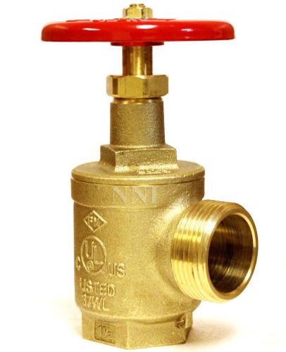 1-1/2&#034; fire hose angle valve, 1 1/2 &#034; female npt x  1 1/2 &#034; male nst - ul/fm for sale