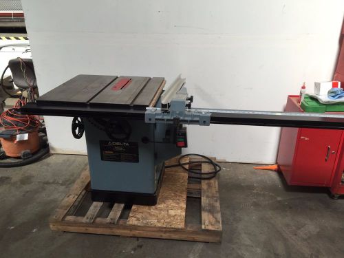 10&#034; Delta table saw Unisaw Professional Saw tilting arbor 5HP 230V 3 Phase