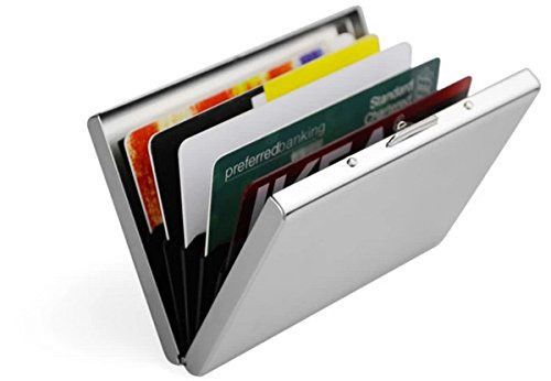 Stainless steel rfid blocking holder slim credit atm business card travel wallet for sale