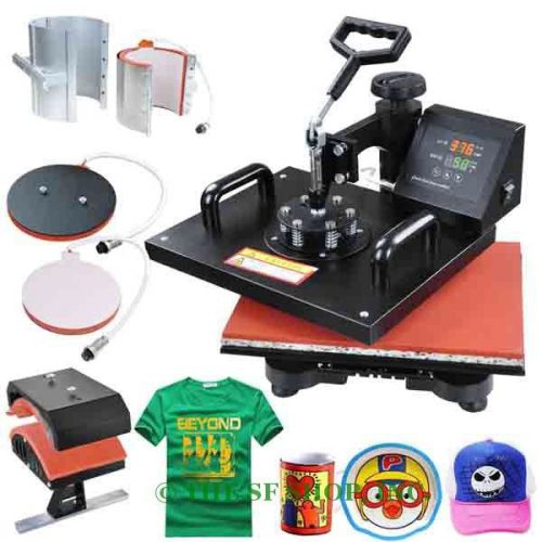 5in1 12x15 digital heat press sublimation transfer machine black for sale