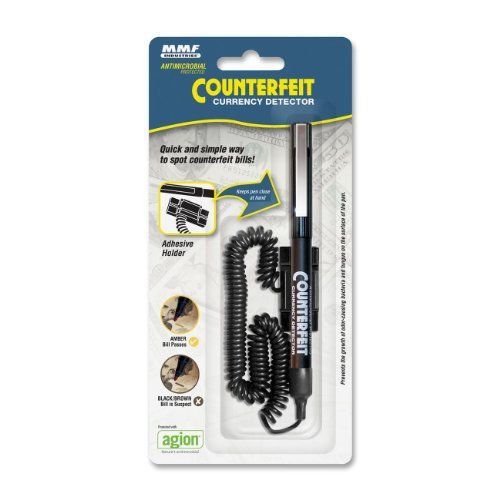 MMF Industries Counterfeit Detector Pen with Adhesive Holder, 5.5 Inches, Black