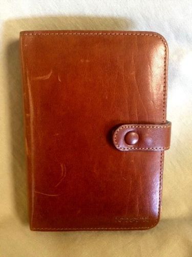 Piquardo Nikolai Distressed Brown Leather Pocket Planner w/ Filofax Refills~New