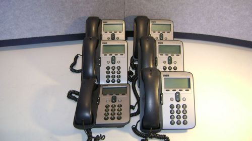 Lot of 6 Cisco CP-7912 Series IP Business Phones w/ Handsets
