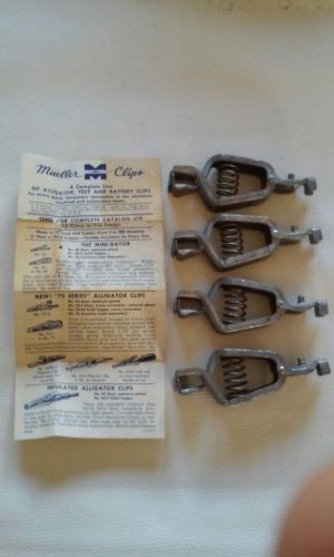 Vintage mueller electric battery clips no. 21a 50 amp heavy duty usa with flyer for sale