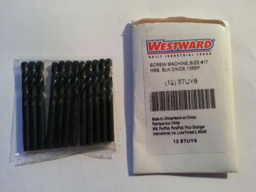 (12) bits,  number drill &#034;17&#034;  westward 5tuy8 jobber drill bit, hss .1730 dia. for sale