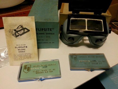 Vintage Flipsite welding goggles with original box.