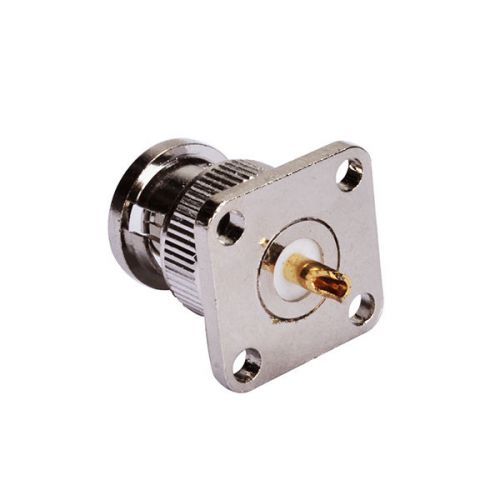 10PCS BNC Plug male 4 Hole pane/Flange Mount solder cup 17.5*17.5mm RF Connector