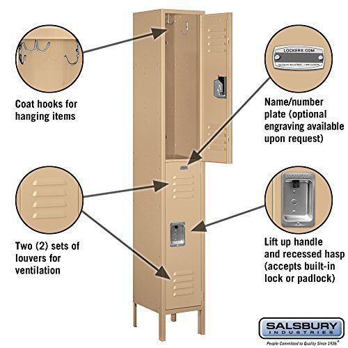 Salsbury industries unassembled standard metal locker tan brown for gyms other for sale