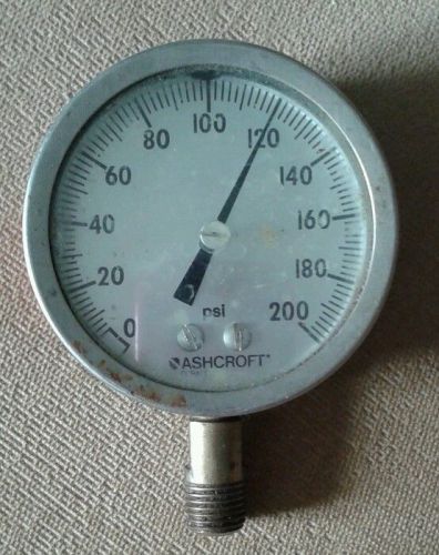 Ashcroft duralife 250-2362-a - 2-3/4&#034; pressure gauge 0-200 psi-steampunk/rat rod for sale