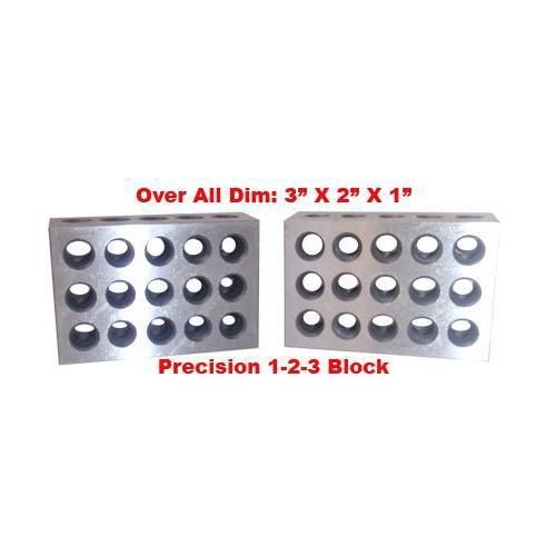 BL-123 Pair of 1&#034; x 2&#034; x 3&#034; Precision Steel 1-2-3 Blocks New