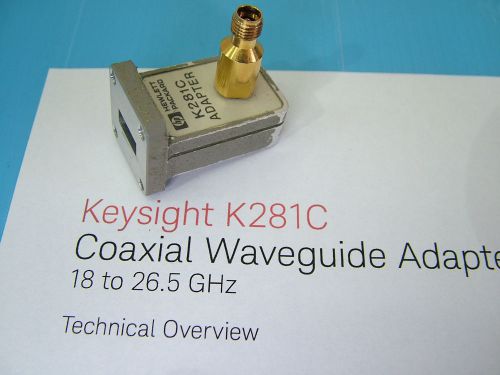 Keysight K281C Waveguide Adapter (F) WR42 18 - 26.5GHz MAX SWR 1.07