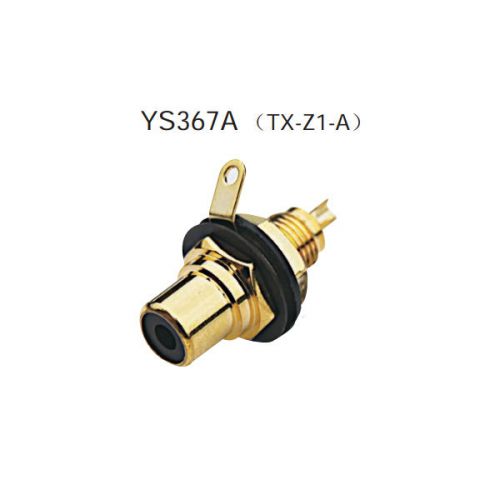 RCA Phono Chassis Panel Socket Gold Plated YongSheng YS367A Black