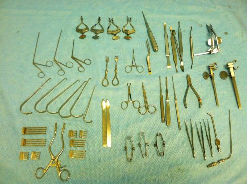 54 Assorted Cervical Spine Reconstruction Surgical Bone clamps Rongeurs Extra