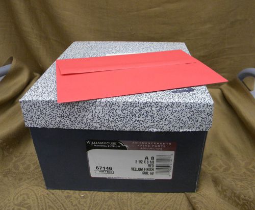 25 Red Envelopes Vellum Finish A8 ~ 5 1/2 x 8 1/8 ~ Williamhouse ~ High Quality