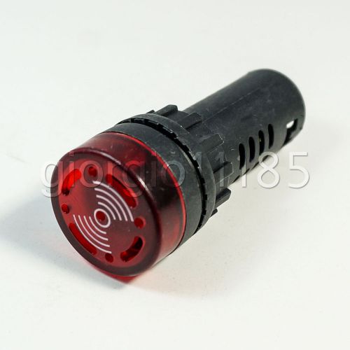 1pc 24V 22mm Flash Light Red LED Active Buzzer Beep Indicator AD16-22SM