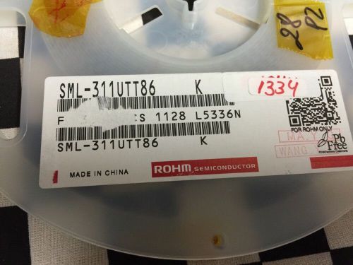 Lot Of 1334, Rohm SML-311UTT86, LED 630NM RED WTR CLR 0603 SMD #S20