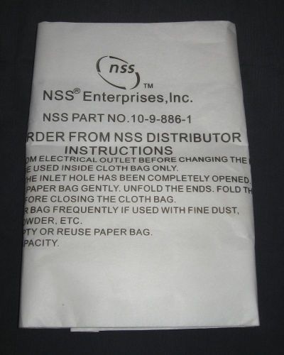 COMMERCIAL VACUUM CLEANER BAG # 10-9-886-1 - NSS ENTERPRISES, INC.