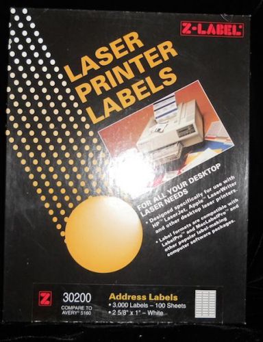 Z-Label Laser Printer Labels Address Labels 30200 compares to Avery 5160