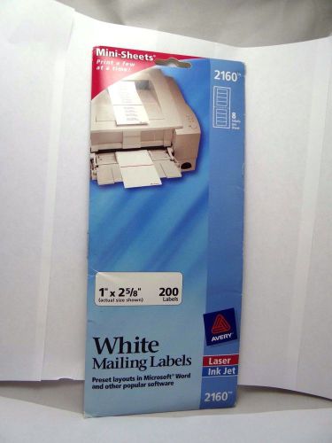 AVERY WHITE LABELS 2160 200 LABELS LASER INK JET MINI SHEETS