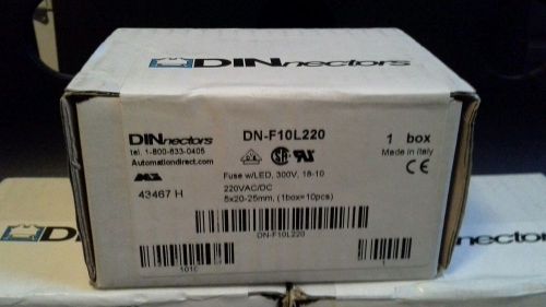 DINnectors DN-F10L220 FUSEBLOCK 10/PK 15A 24-10AWG 220V LED USE 5x20-25mm FUSES