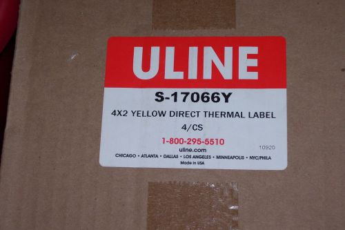 Uline Yellow Direct Thermal Labels S-17066Y Case 11000 labels Yellow 4x2