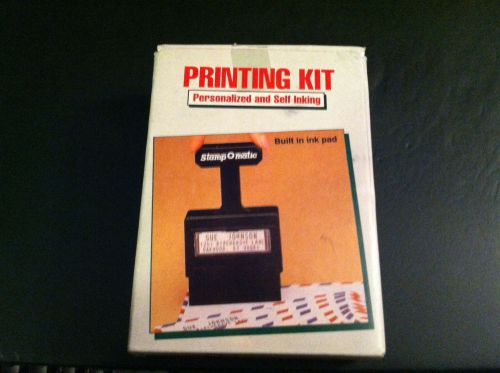 Vintage Stamp O Matic Personalized Self Inking Printing Kit complete
