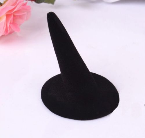 Useful  Fitting Gift Black Velvet Finger Ring Stand Jewelry Display 1PC slsus