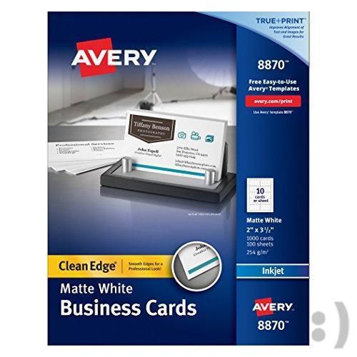 Avery two-side printable clean edge printers, white, matte, box of 1000 (8870) for sale