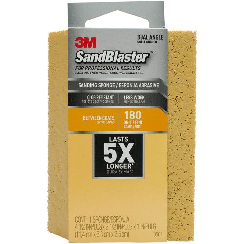 SandBlaster (TM) Pro Dual Angle Sanding Sponge 4.5&#034;X2.5&#034;X1&#034;-