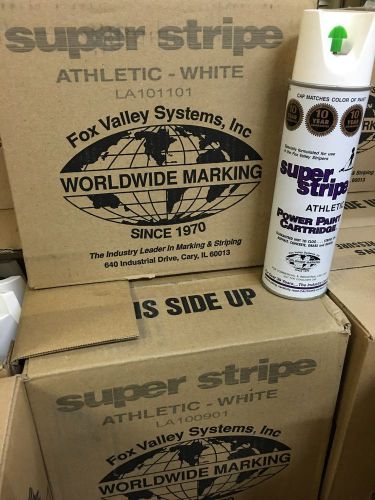 Fox Valley Athletic White Field Striping Paint,Utility Marking Paint 12 can case