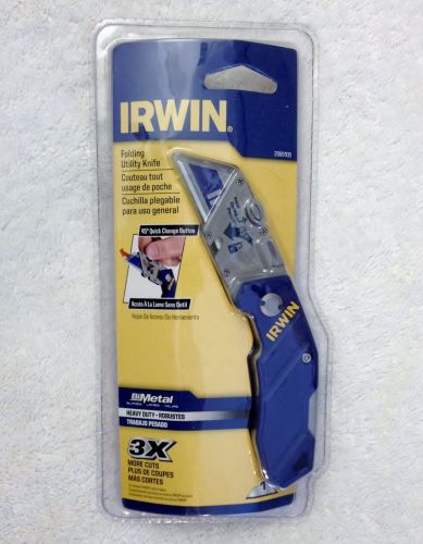 New Irwin Folding Utility Knife Cutter Quick Change Button Hand Tool