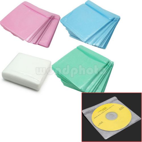 100x CD DVD Storage Case Bag Cover Plastic Sleeve Holder Pack More than 2 colors