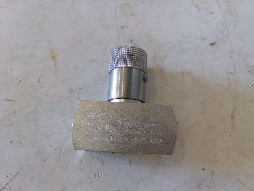 Parker n800ss-11ah needle valve 1/2 npt 345 bar 5000 psi 15 gpm - new for sale
