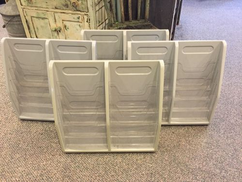 Set of 4 Deflecto Literature Brochure Leaflet Holder Gray Rigid Wall Mount