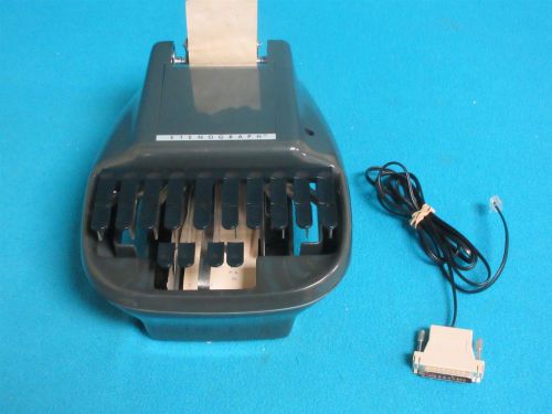 Vintage Stenograph Reporter Shorthand Machine with case, adapter, ink and paper